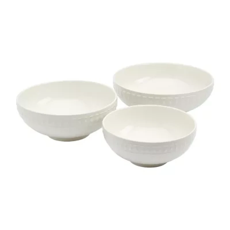 Tabletops Unlimited Bloom White 3-pc. Porcelain Dinnerware Set