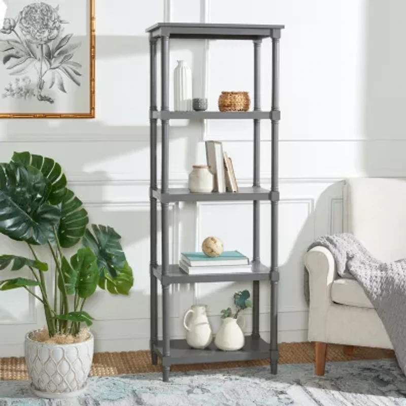 Odessa Storage Wood 4-Shelf Etagere Bookshelf
