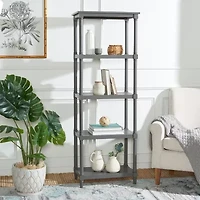 Odessa Storage Wood 4-Shelf Etagere Bookshelf