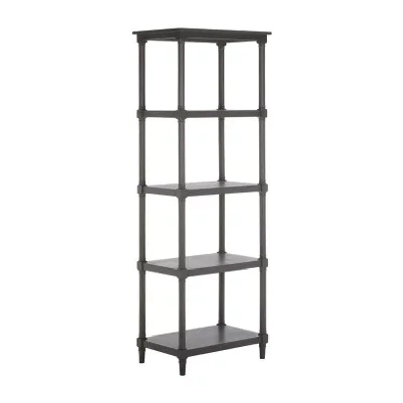 Odessa Storage Wood 4-Shelf Etagere Bookshelf