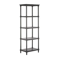 Odessa Storage Wood 4-Shelf Etagere Bookshelf