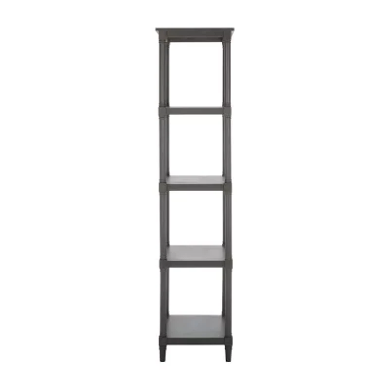 Odessa Storage Wood 4-Shelf Etagere Bookshelf