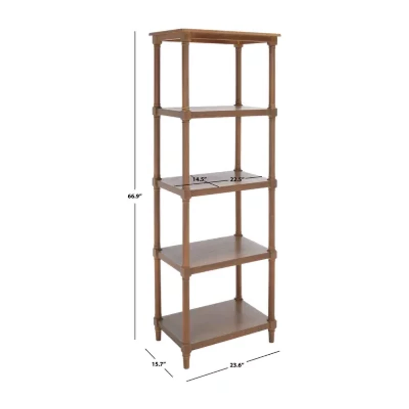 Odessa Storage Wood 4-Shelf Etagere Bookshelf