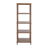 Odessa Storage Wood 4-Shelf Etagere Bookshelf