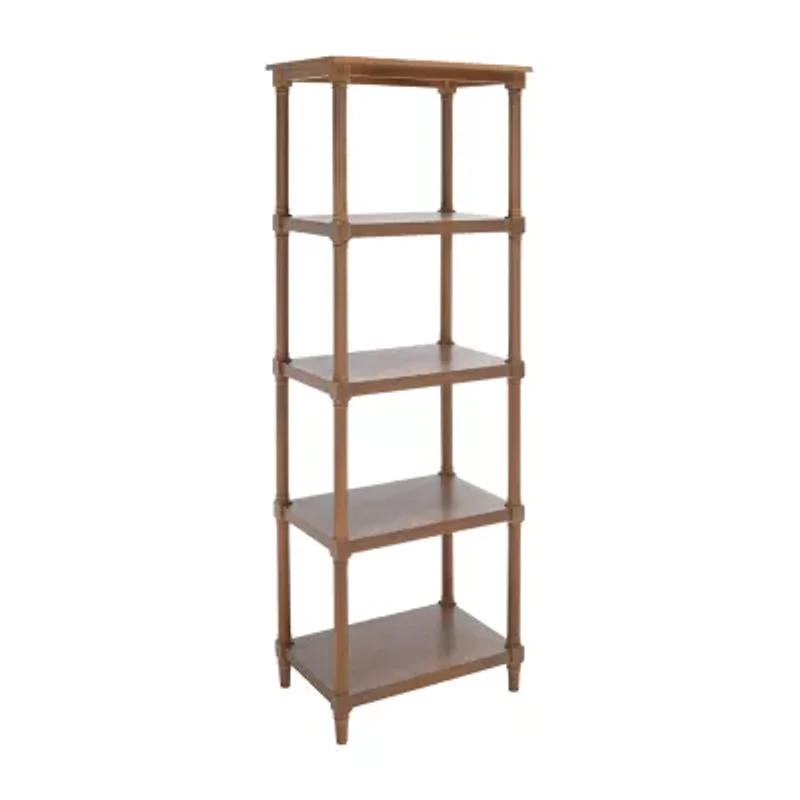 Odessa Storage Wood 4-Shelf Etagere Bookshelf