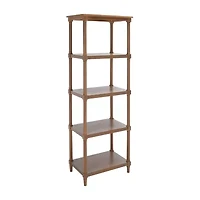 Odessa Storage Wood 4-Shelf Etagere Bookshelf