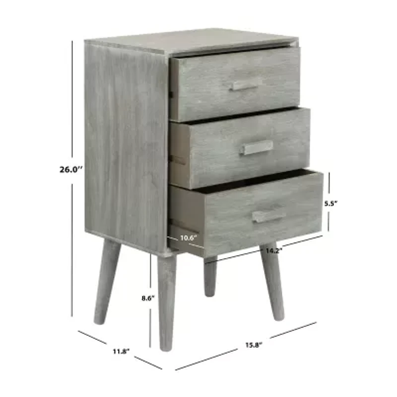 Pomona 3 Drawer Storage End Table