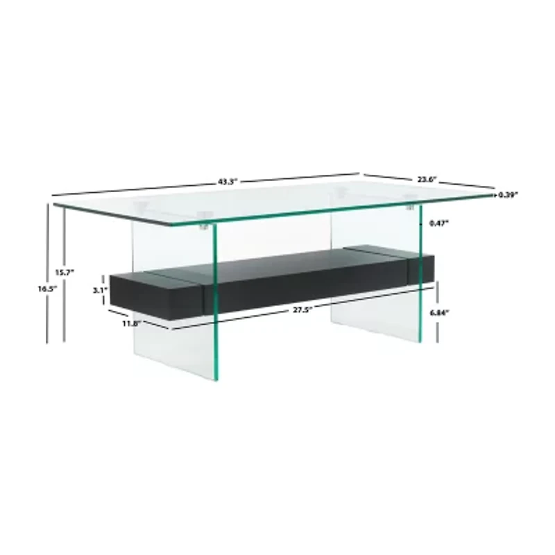 Safavieh Kayley Storage Glass Coffee Table