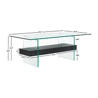 Safavieh Kayley Storage Glass Coffee Table