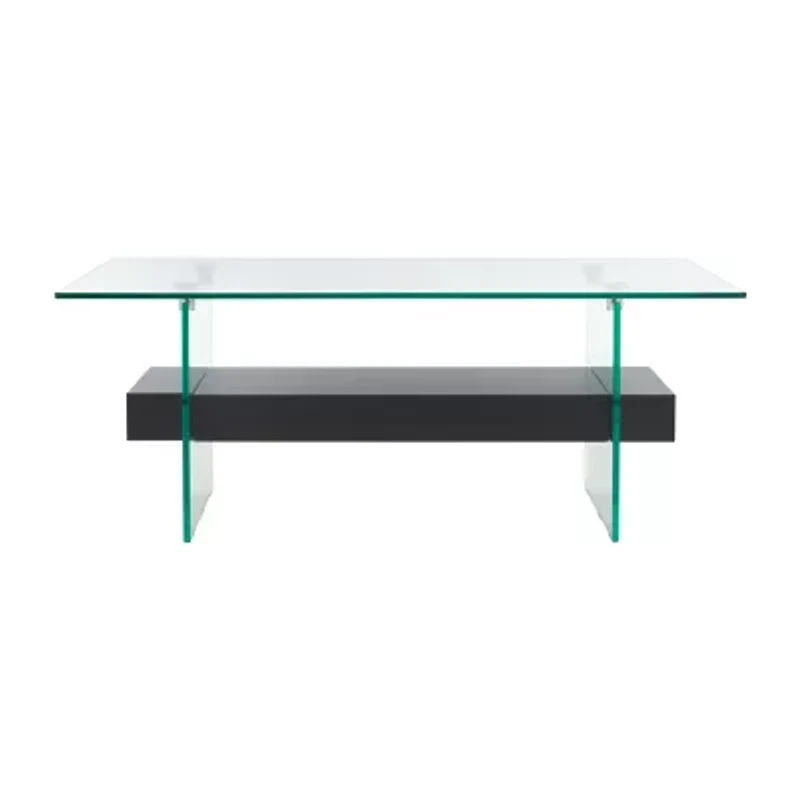 Kayley Storage Glass Coffee Table