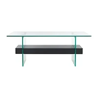 Kayley Storage Glass Coffee Table