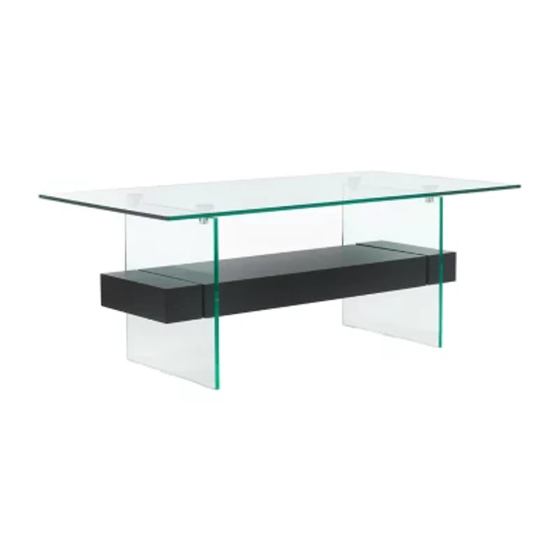 Kayley Storage Glass Coffee Table