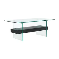 Kayley Storage Glass Coffee Table