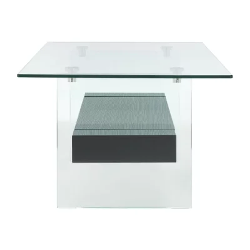 Kayley Storage Glass Coffee Table