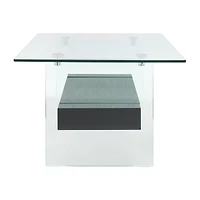Kayley Storage Glass Coffee Table