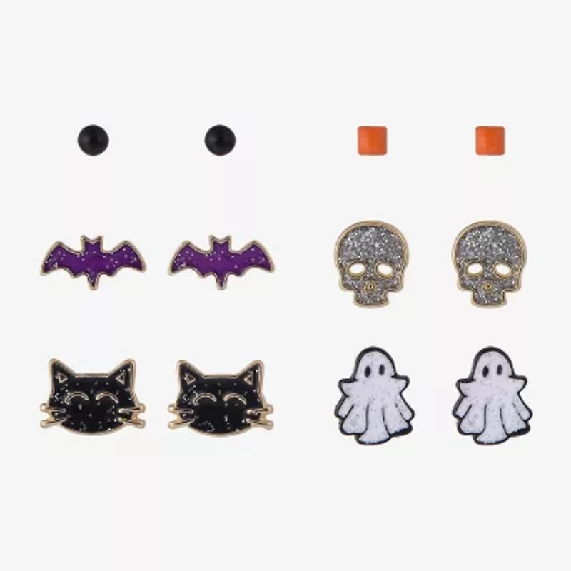 Arizona Halloween Gold Tone Womens 6 Pair Earring Set