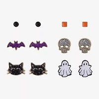 Arizona Halloween Gold Tone Womens 6 Pair Earring Set
