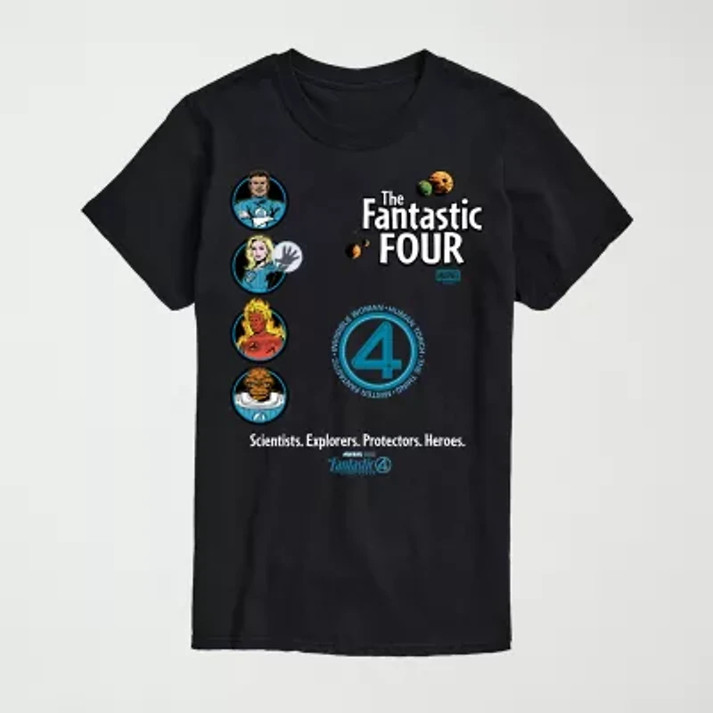 Mens Crew Neck Short Sleeve Regular Fit Marvel Graphic T-Shirt