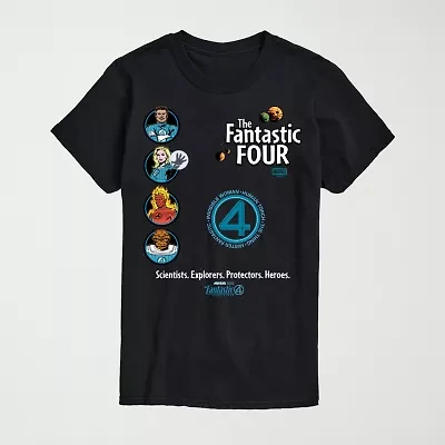 Mens Crew Neck Short Sleeve Regular Fit Marvel Graphic T-Shirt