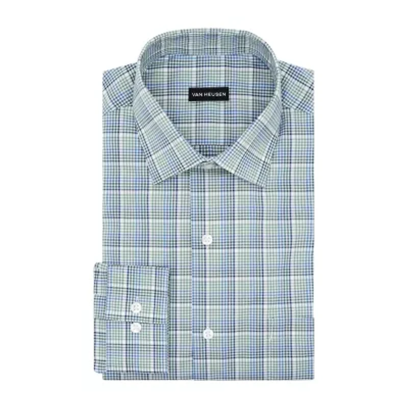Van Heusen Everyday Defense Stain Shield Mens Regular Fit Stretch Fabric Wrinkle Free Long Sleeve Dress Shirt