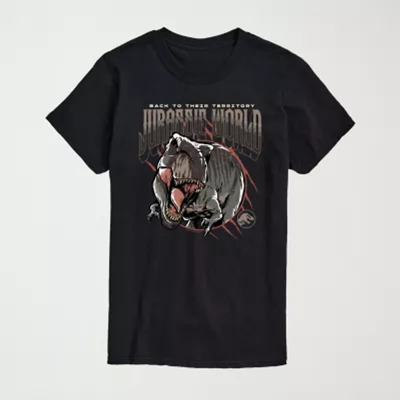 Mens Crew Neck Short Sleeve Regular Fit Jurassic World Big and Tall Graphic T-Shirt