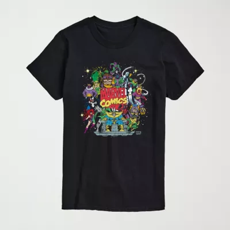 Mens Crew Neck Short Sleeve Regular Fit Marvel Big and Tall Graphic T-Shirt
