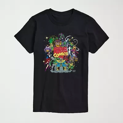 Mens Crew Neck Short Sleeve Regular Fit Marvel Big and Tall Graphic T-Shirt