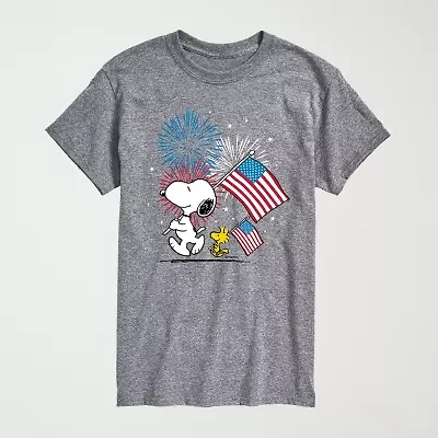 Mens Crew Neck Short Sleeve Regular Fit Snoopy Big and Tall Graphic T-Shirt