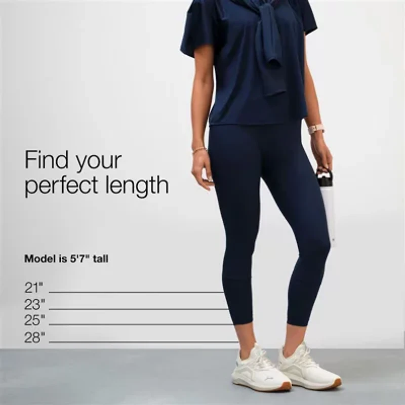 Xersion EverContour+ Womens Moisture Wicking High Rise 25" 7/8 Ankle Legging