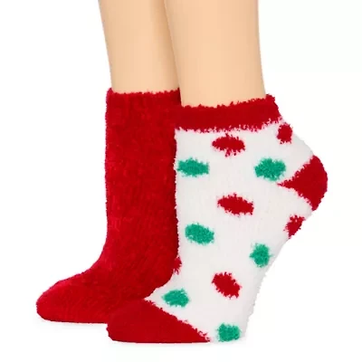 Mixit Cozy Chenille Womens 2 Pair Low Cut Socks