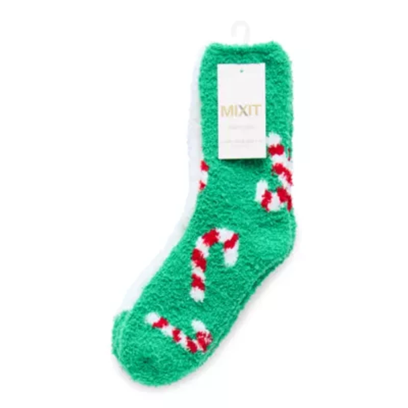 Mixit Cozy Womens 2 Pair Crew Socks