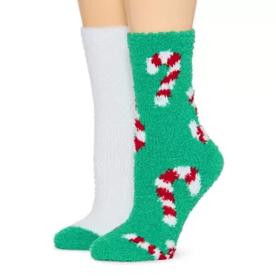 Mixit Cozy Womens 2 Pair Crew Socks