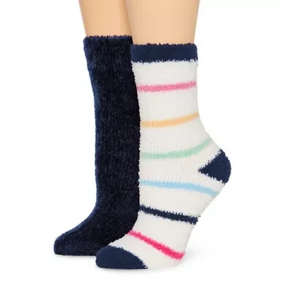 Mixit Cozy Chenille Womens 2 Pair Crew Socks