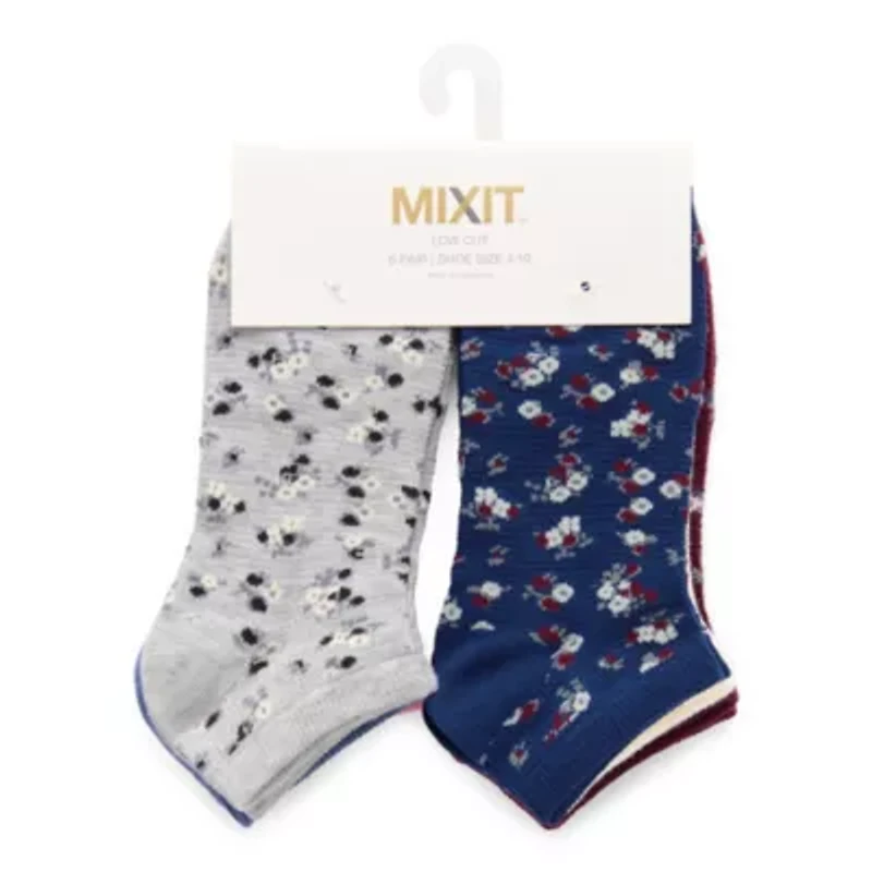 Mixit Waffle Womens 6 Pair Low Cut Socks