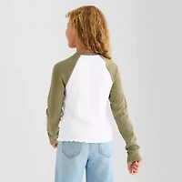 Thereabouts Little & Big Kid Girls Round Neck Long Sleeve Graphic T-Shirt