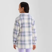 Thereabouts Little & Big Kid Girls Faux Fur Lightweight Shirt Jacket