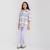 Thereabouts Little & Big Kid Girls Faux Fur Lightweight Shirt Jacket