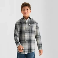 Thereabouts Little & Big Kid Boys Long Sleeve Regular Fit Flannel Shirt