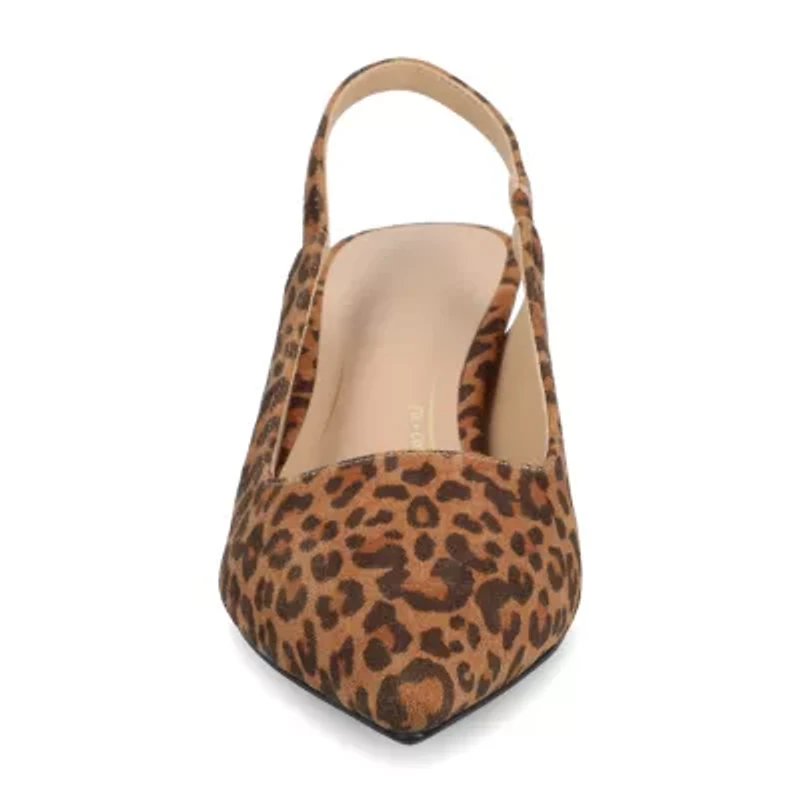 Journee Collection Paulina Womens Pointed Kitten Heel Pumps