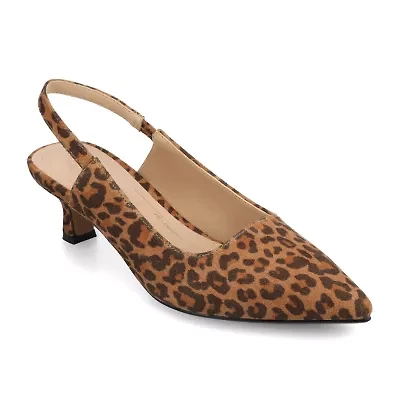 Journee Collection Paulina Womens Pointed Kitten Heel Pumps
