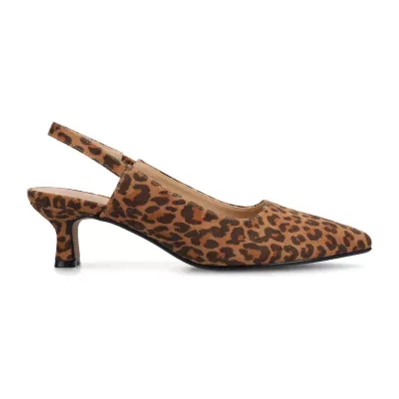 Journee Collection Paulina Womens Pointed Kitten Heel Pumps