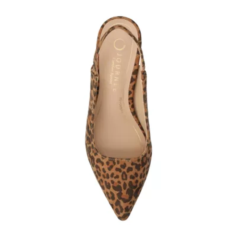 Journee Collection Paulina Womens Pointed Kitten Heel Pumps