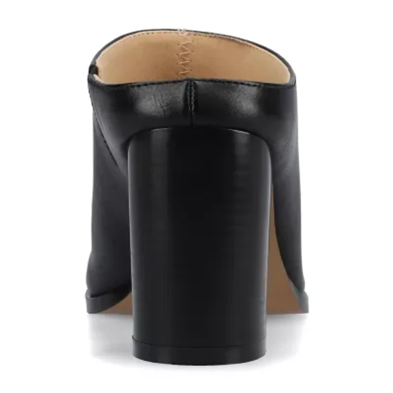 Journee Collection Womens Pointed Closed Toe Stacked Heel Pumps