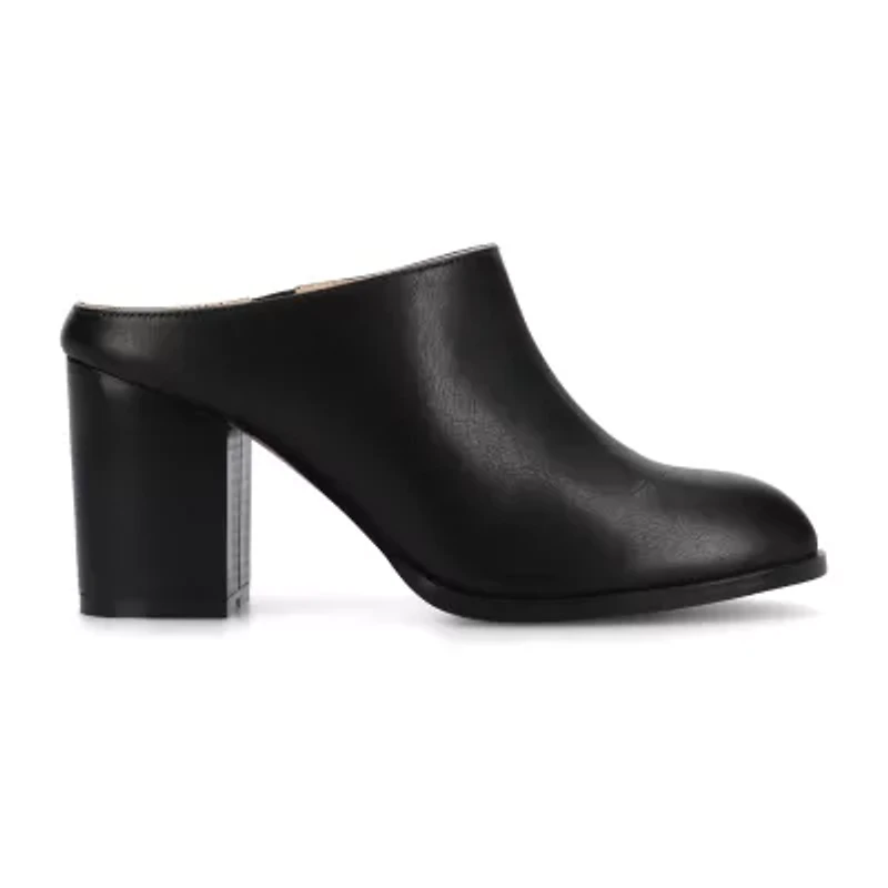 Journee Collection Womens Pointed Closed Toe Stacked Heel Pumps