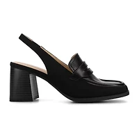 Journee Collection Womens Square Closed Toe Stacked Heel Pumps