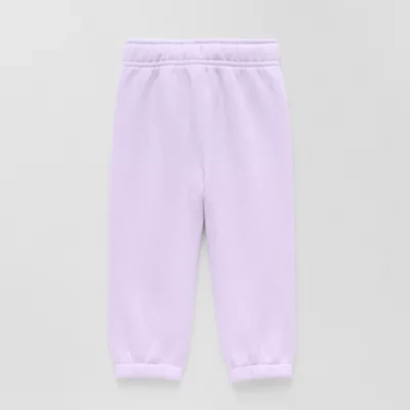Okie Dokie Baby Girls Cuffed Regular Fit Fleece Pull-On Pant