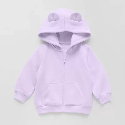 Okie Dokie Baby Girls Fleece Hooded Lightweight Jacket