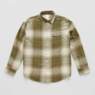 Thereabouts Little & Big Kid Boys Easy-on + Easy-off Long Sleeve Adaptive Regular Fit Flannel Shirt
