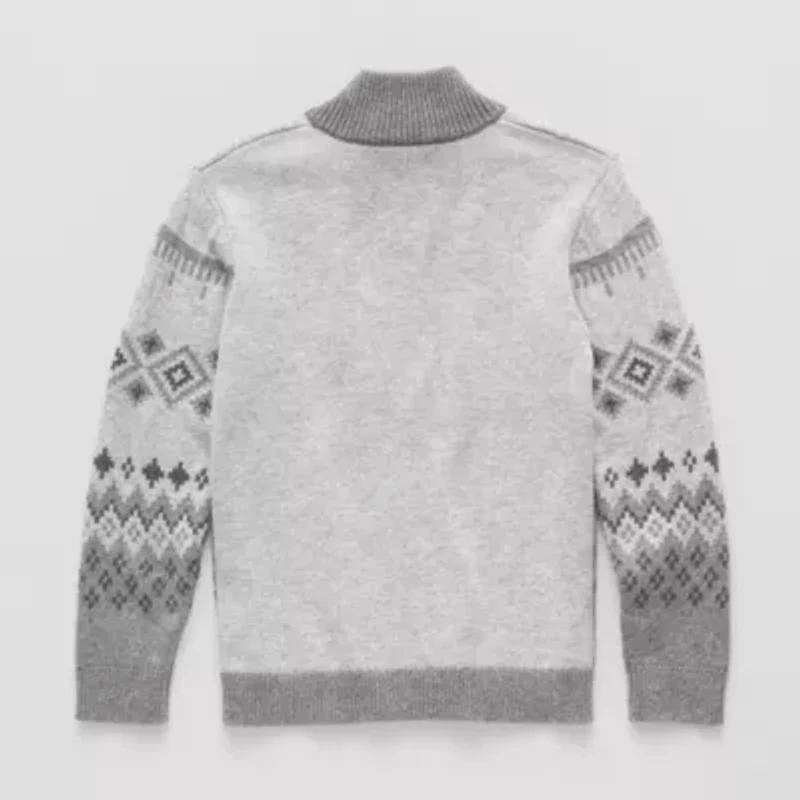 Thereabouts Little & Big Kid Boys Mock Neck Long Sleeve Zipper Cardigan