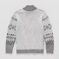 Thereabouts Little & Big Kid Boys Mock Neck Long Sleeve Zipper Cardigan